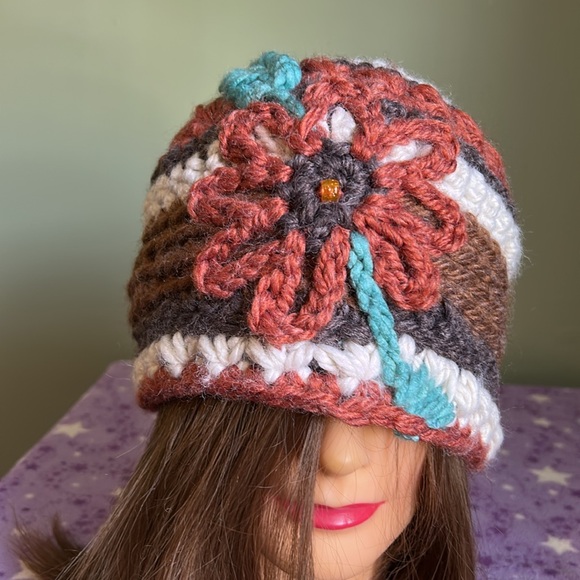 Crochet beanie medium soft acrylic yarn new extremely warm - Picture 8 of 10